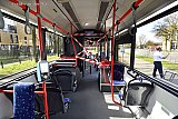 18-03-2020 Breda -  Om de buschauffeurs te beschermen tegen het Coronavirus zijn er afzetlinten in de stadbussen geplaatst en moet men achter instappen. - Fotokrant